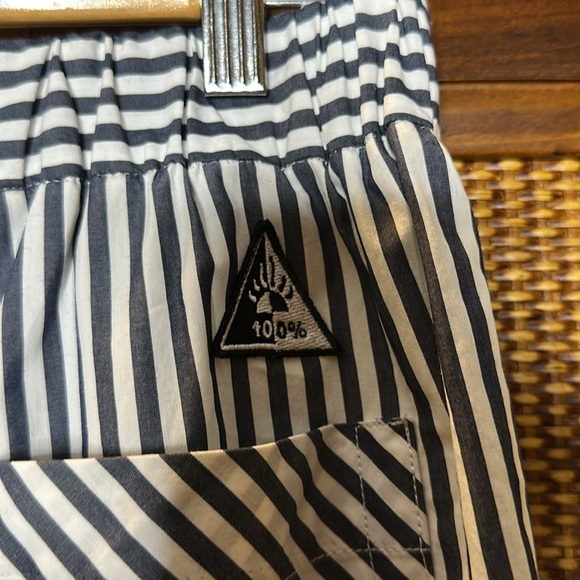 Marella Wide Cuffed Cotton Striped Pants Sz8 - Picture 5 of 8